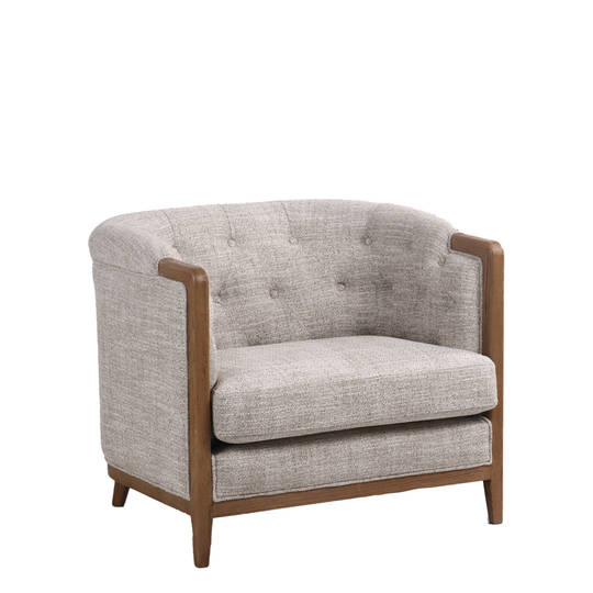 REGAL 1 SEATER SOFA - NATURAL WEAVE / HISTORY OAK
